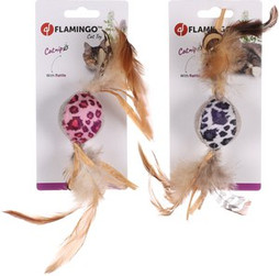 Flamingo f-560593 - Canne à Pêche pour Chat avec Plumes et Imprimé Léopard