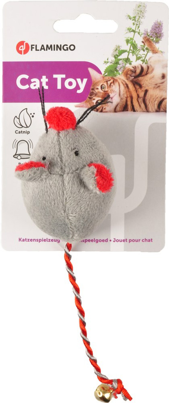 Flamingo f-560569 - Souris en Peluche avec Clochette pour Chats