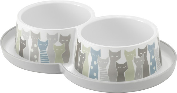 Flamingo f-560709 - Gamelle pour la nourriture et l'eau Combo Gris &