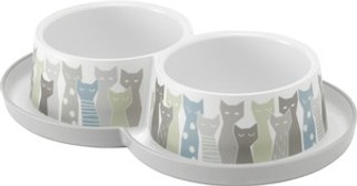 Flamingo f-560709 - Gamelle pour la nourriture et leau Combo Gris &