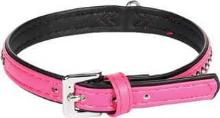 Flamingo f-69324 - Crystal-Embellished Colorful Dog Collar with Silver Accents