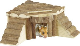 Flamingo f-84785 - Natural Chewable Rodent Playhouse with Roof Access