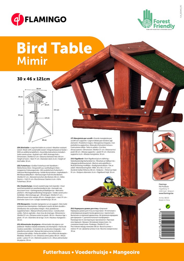 Flamingo f-88503 - Mangeoire avec support - Bois
