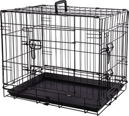 Flamingo f-519535 - Durable Black Metal Dog Crate with Dual Doors