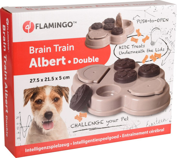 Flamingo f-519567 - Interactive Pet Treat Puzzle Toy with Rubber Lids