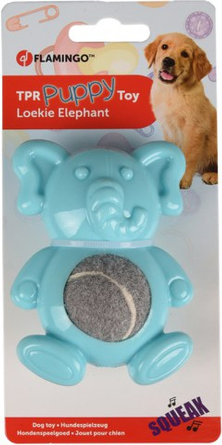 Flamingo f-519717 - Jouet Chiot Éléphant avec balle Turquoise