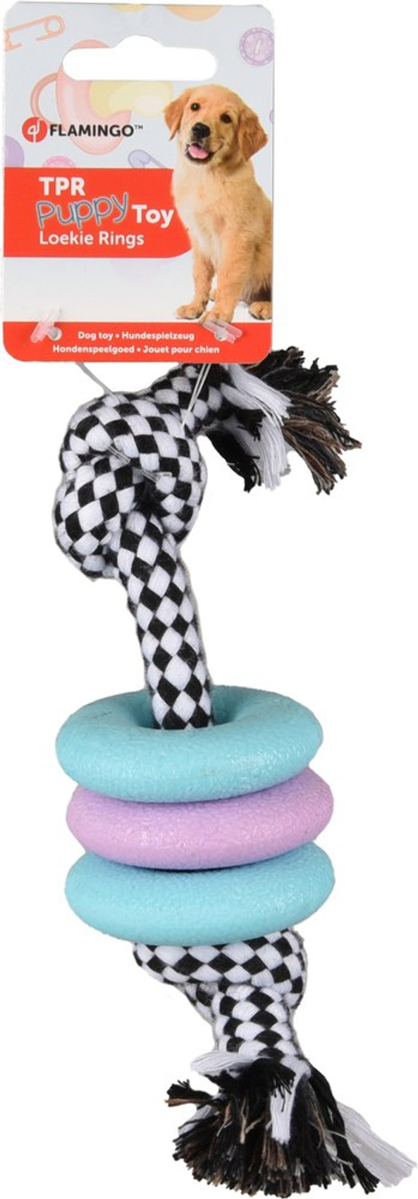 Flamingo f-519714 - Jouet Chiot Anneau Cordon avec 2 noeuds