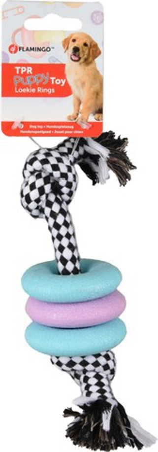 Flamingo f-519714 - Jouet Chiot Anneau Cordon avec 2 noeuds