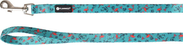 Flamingo f-520106 - Flamingo Print Green Dog Leash by Samar