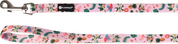 Flamingo f-520151 - Flamingo Print Pink Polyester Dog Leash Samar
