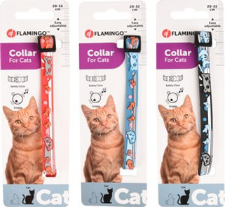 Flamingo f-560949 - Collier Sécurité Chat avec Cloche et Couleurs Variées