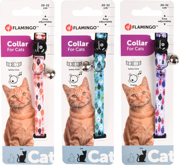 Flamingo f-560947 - Minou Fish Motif Cat Collar with Bell