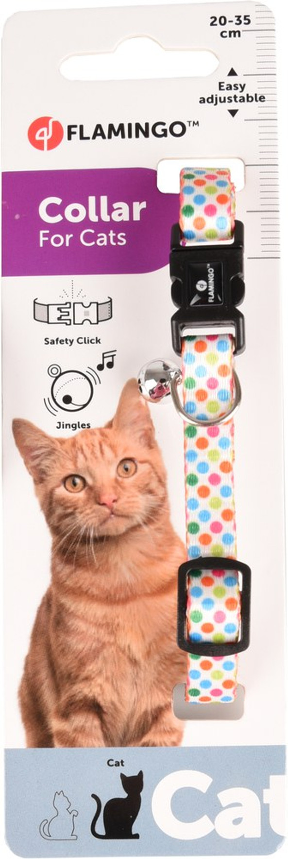 Flamingo f-560941 - Collier Arya à Pois avec Clochette pour Chat