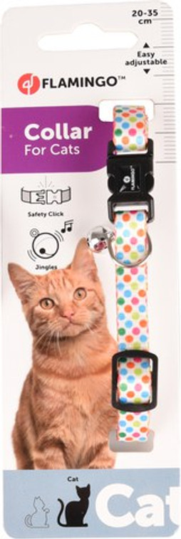 Flamingo f-560941 - Collier Arya à Pois avec Clochette pour Chat