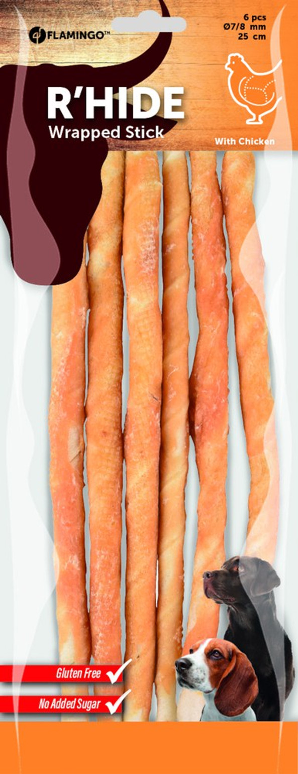 Flamingo f-519635 - Friandises Bâtonavec poulet 25cm 20-22gr / 6 pcs 130gr