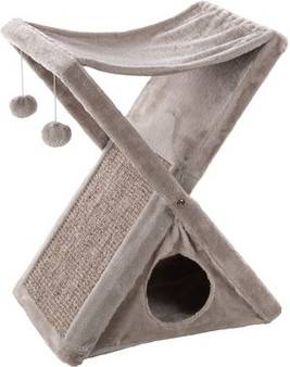 Flamingo f-560959 - Greta Gris Deluxe Cat Scratching Post & Playhouse