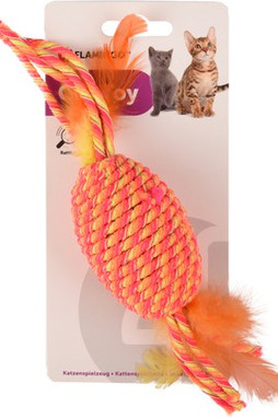 Flamingo f-560912 - Orange Bibi Cat Toy with Rattle and Feathers