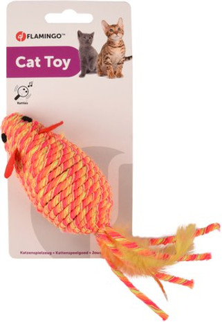 Flamingo f-560910 - Jouet Chat Bibi Muis avec Rattle et Plumes