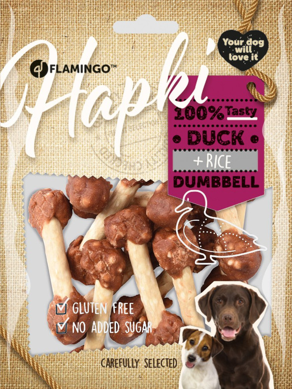 Flamingo f-520270 - Friandises Haltère avec canard & Riz
