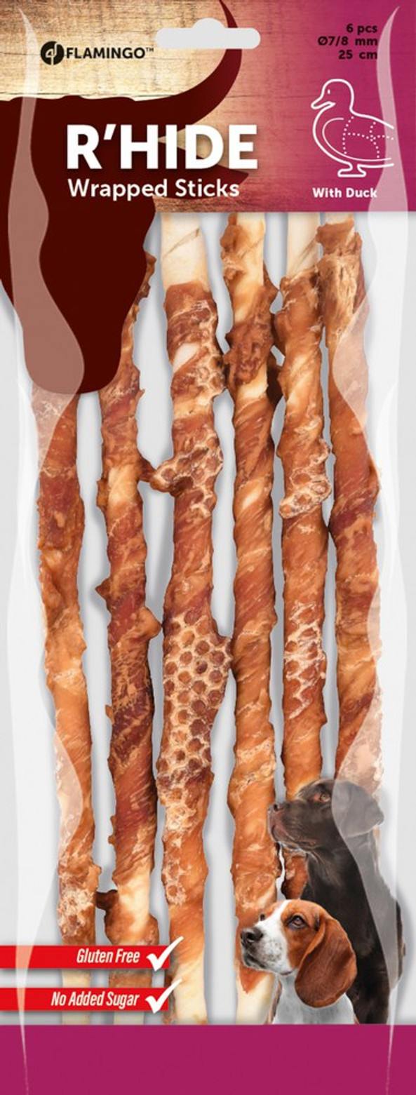 Flamingo f-520288 - Friandises Bâtonavec canard 25cm 20-22gr / 6 pcs 130gr