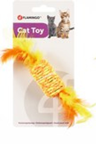 Flamingo f-561014 - Jouet Chat Plume avec Ressort et Couleurs Variées