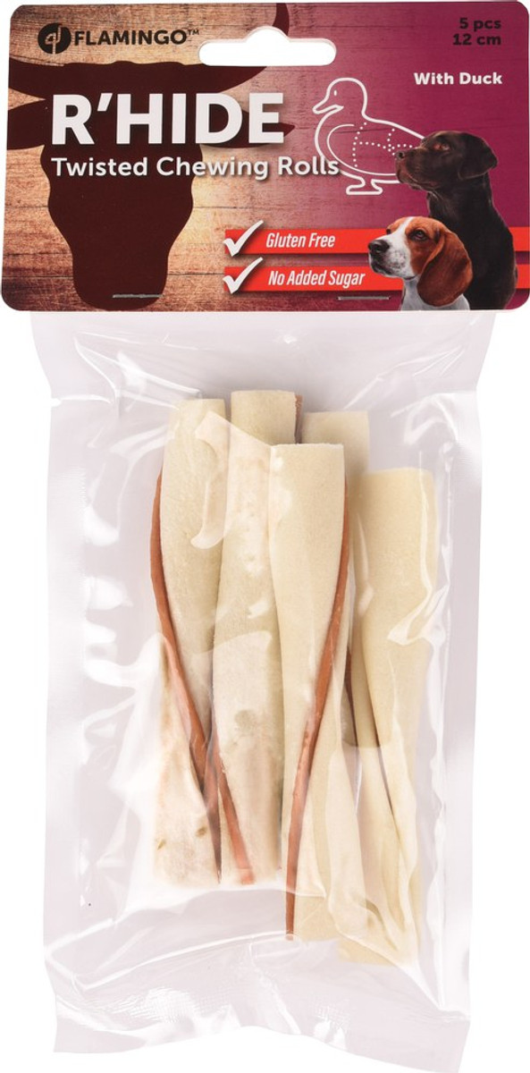 Flamingo f-520302 - Gluten-Free Twisted Duck Chew Treats for Dogs