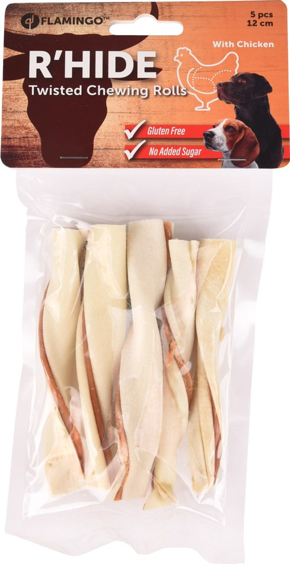 Flamingo f-520300 - Gluten-Free Twisted Chicken Chew Treats for Dogs