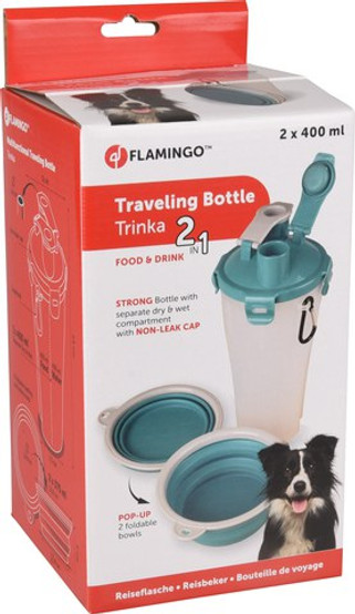 Flamingo f-520365 - Tasse de voyage Turquoise & Gris clair