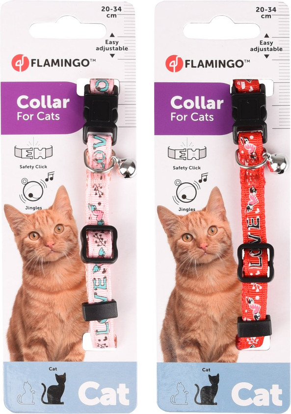 Flamingo f-561025 - Collier Sécurisé pour Chat avec Motif Cœur