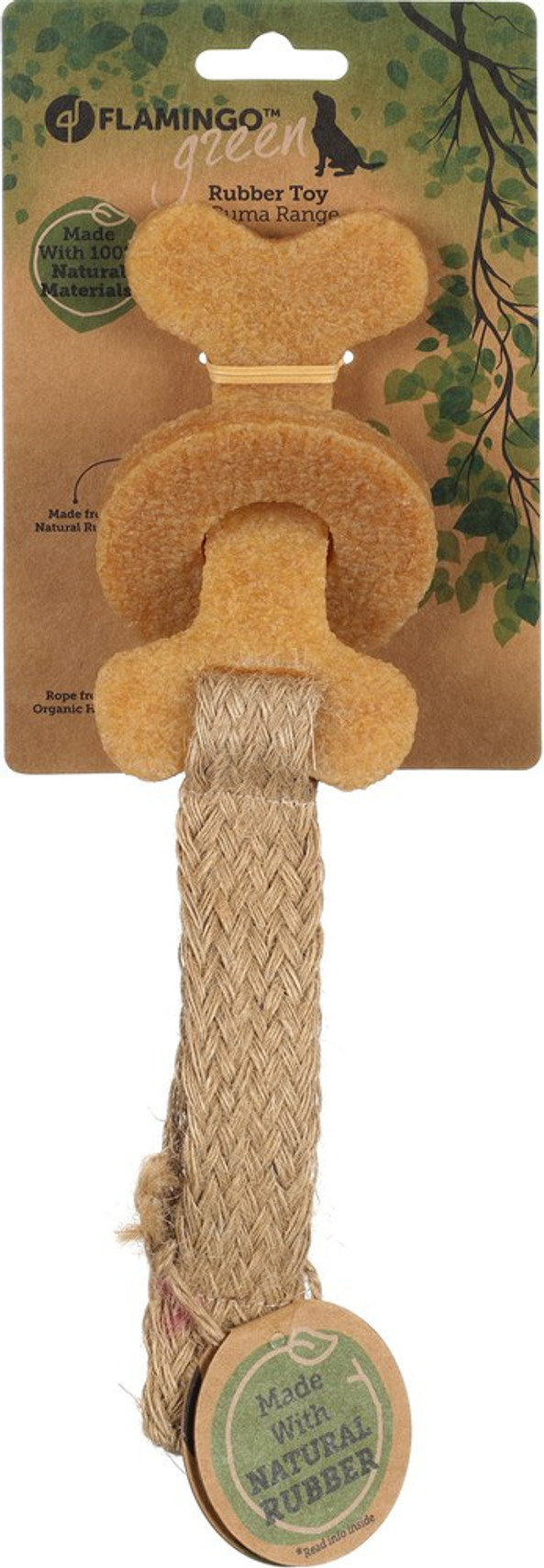 Flamingo f-520318 - Eco-Friendly Natural Rubber & Hemp Dog Toy