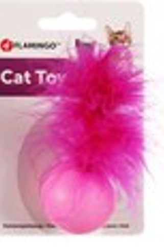Flamingo f-561018 - Jouet Chat Balle Plume Colorée