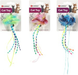 Flamingo f-561019 - Balle Colorée à Rubans et Clochette pour Chat