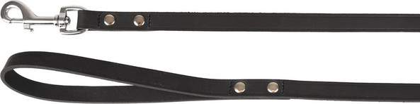 Flamingo f-520449 - Laisse Élégante en Cuir de Buffle Noir