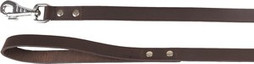 Flamingo f-520446 - Seattle Dark Brown Leather Dog Leash with Chrome Hook