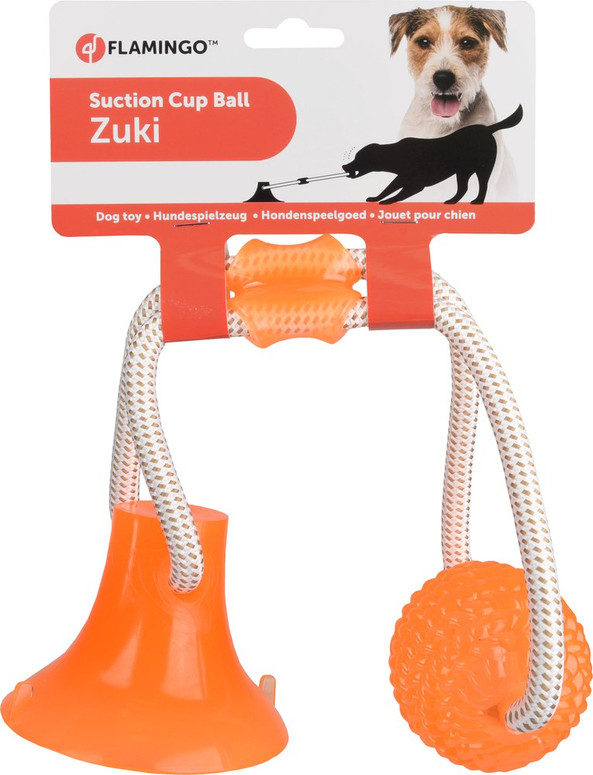 Flamingo f-520465 - Jouet Balle et ventouse avec corde