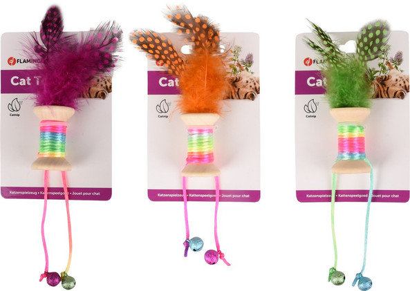 Flamingo f-561067 - Jouet Amusant pour Chat avec Clochette et Plumes