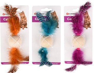 Flamingo f-561066 - Maple Wood Feather Cat Play Ball
