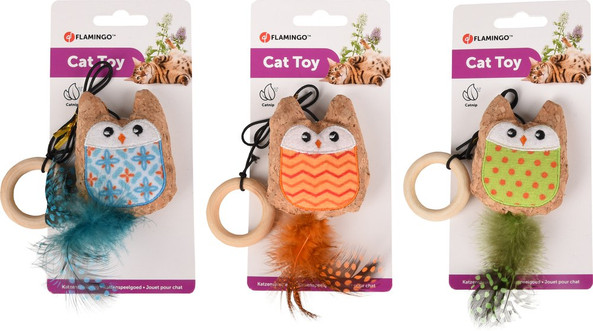 Flamingo f-561070 - Kirk the Cat's Playful Owl Toy with Catnip