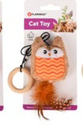 Flamingo f-561070 - Kirk the Cats Playful Owl Toy with Catnip