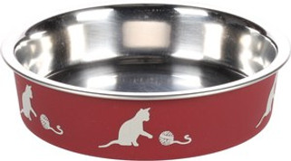 Flamingo f-561058 - Gamelle pour la nourriture et leau Rond Bordeaux & Argent