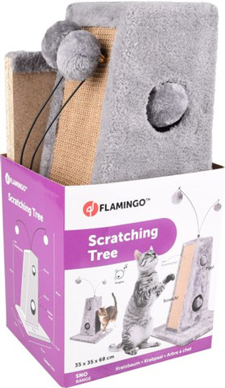 Flamingo f-561097 - Laras Plush Cat Scratching Post with Toys