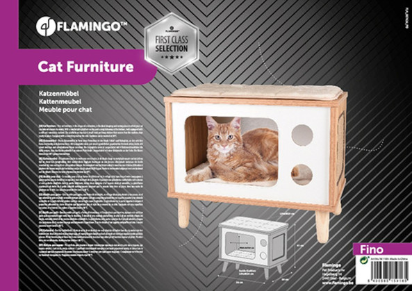 Flamingo f-561103 - Meuble à gratter Blanc Naturel TV