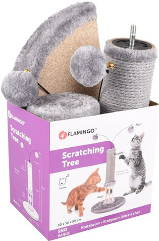 Flamingo f-561102 - Lia Plush Cat Scratching Post with Toys