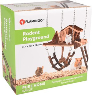 Flamingo f-210318 - Maison pour rongeur Jouet Pure Home Maison Pont suspendu