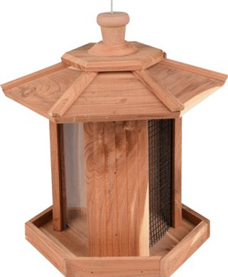 Flamingo f-110346 - Cedar Bird Feeder with Easy-Fill Roof and Drainage