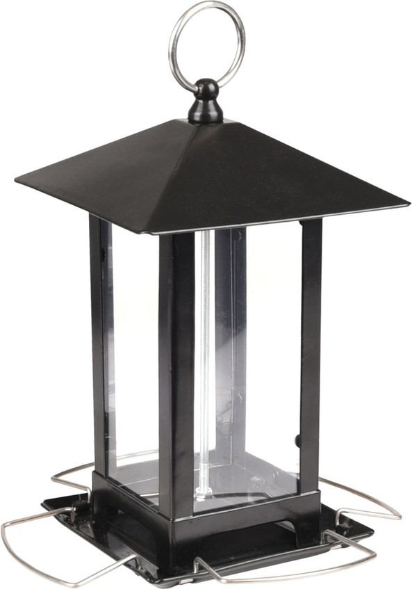 Flamingo f-110359 - Black Metal Bird Feeder with Easy Maintenance Design