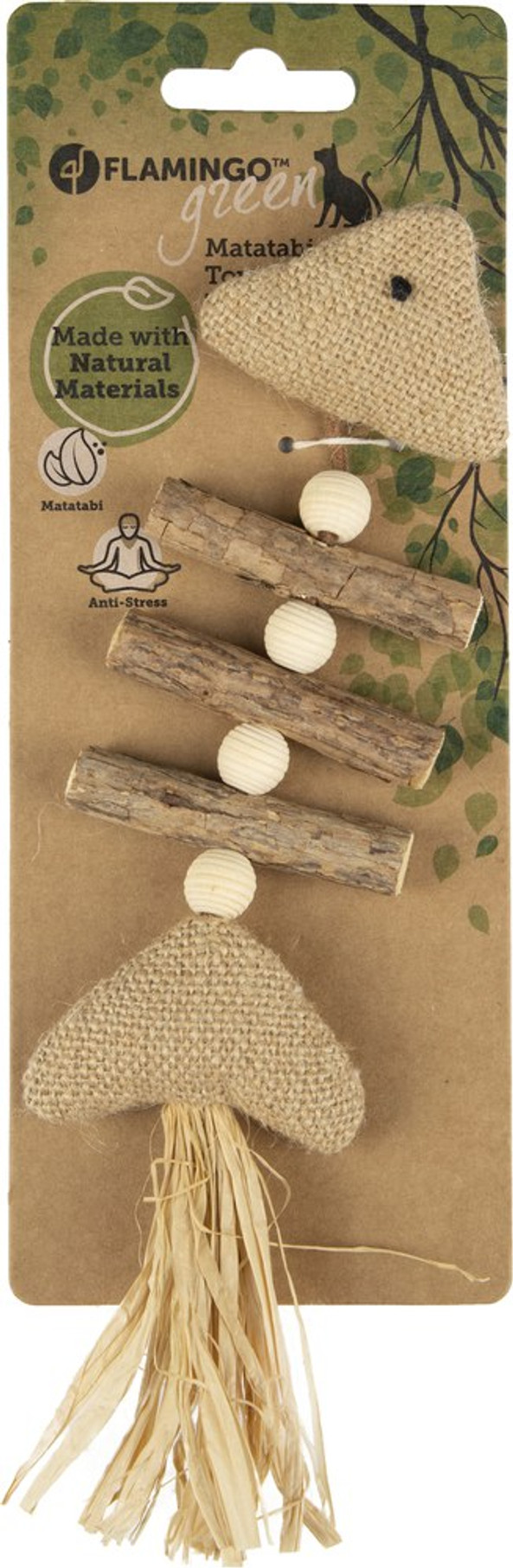 Flamingo f-561126 - Jouet Relaxant en Bois de Matatabi pour Chats