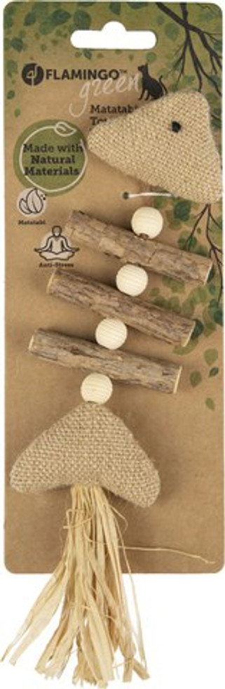 Flamingo f-561126 - Jouet Relaxant en Bois de Matatabi pour Chats