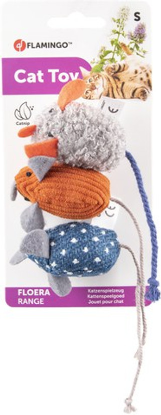 Flamingo f-561121 - Jouet Souris Bleu & Gris & Orange