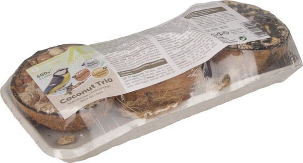Flamingo f-110383 - Nutritious Coconut Bird Feeder with Mealworms & Nuts